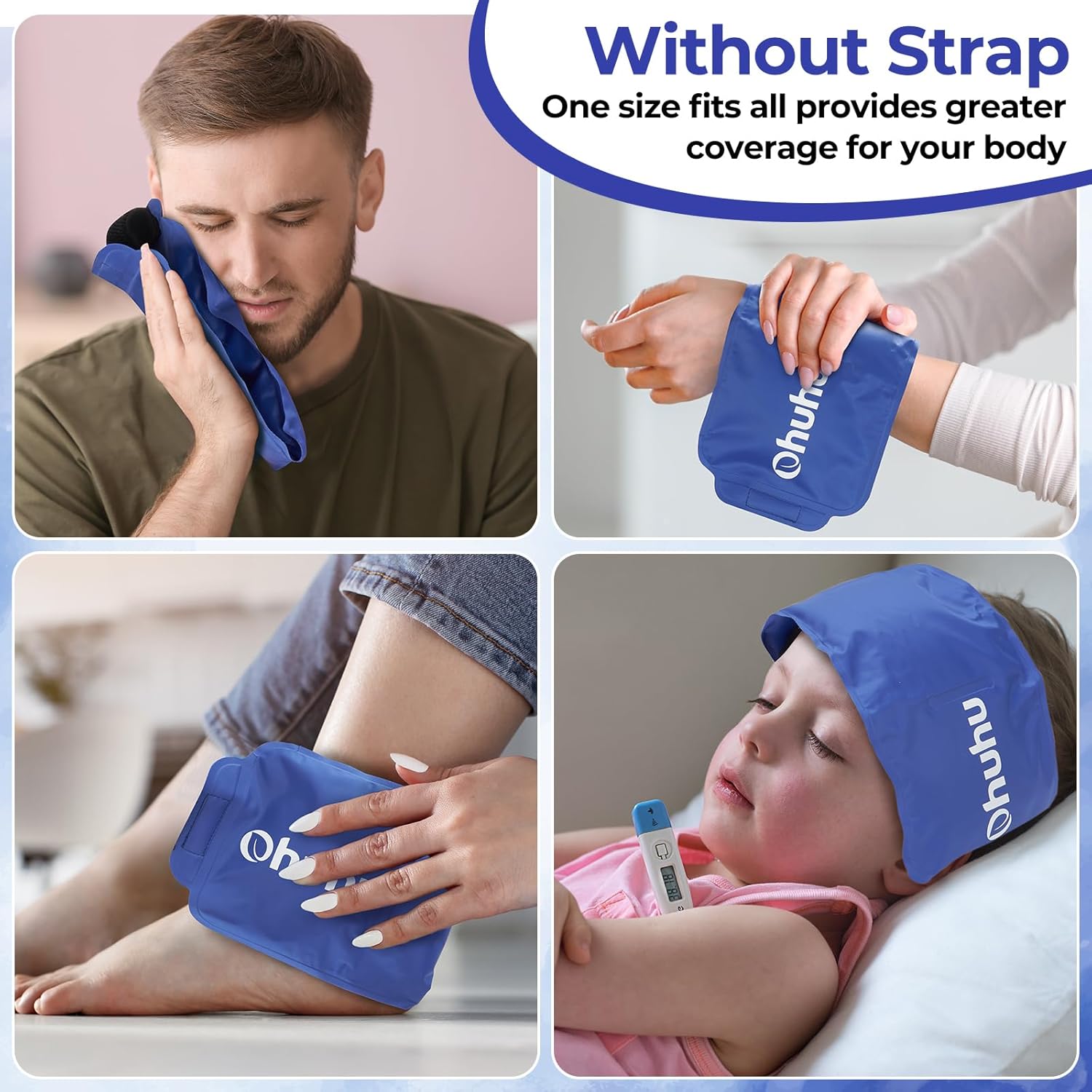 Ice Pack Wrap for Injuries: Ohuhu 2 Pack Reusable Ice Packs with Wrap Hot Cold Therapy Gel Ice Pack Adjustable Flexible for Shoulders Wrists Knee Back Neck Legs Hip Aches Injury Pain Relief