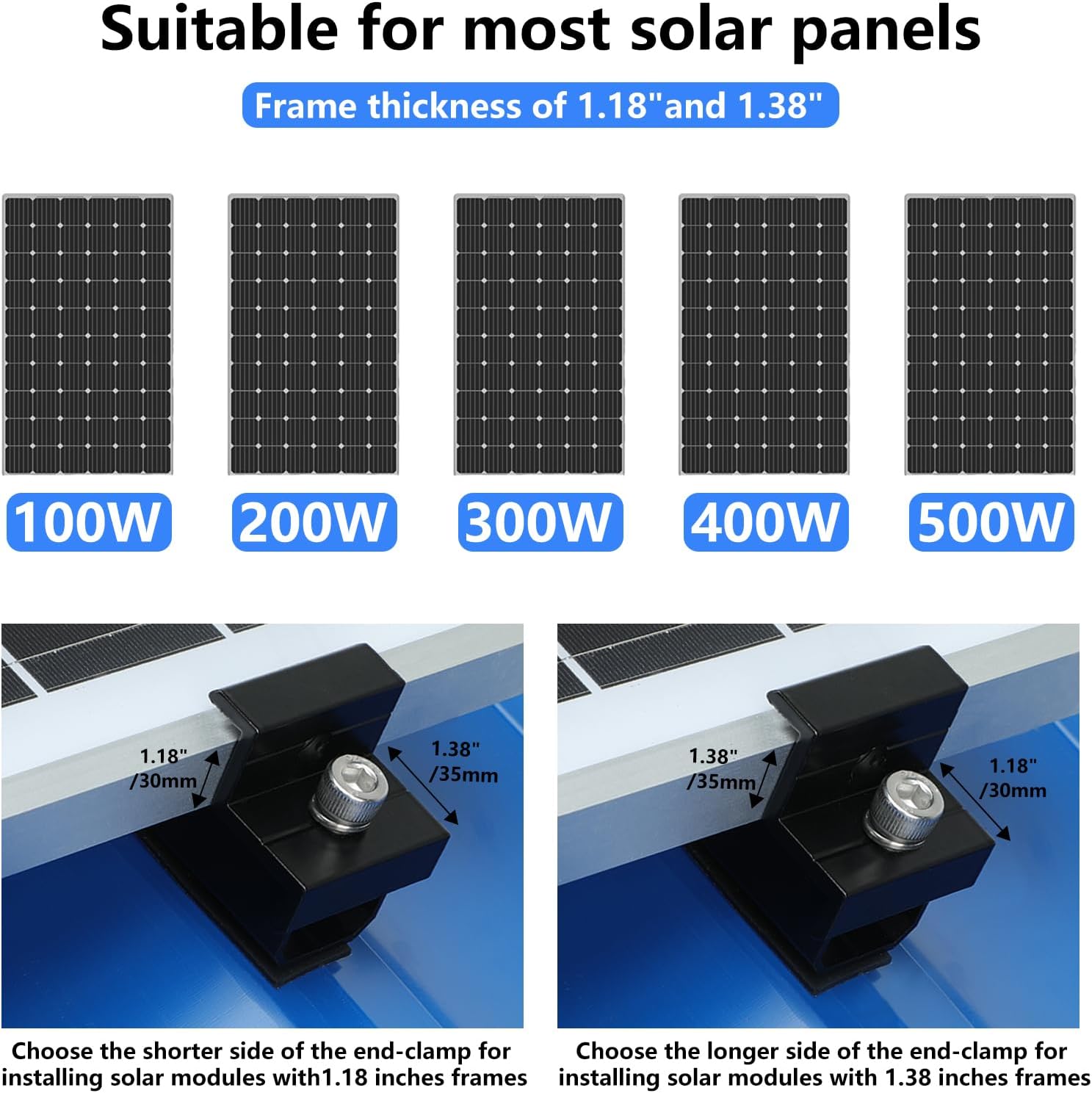 4 Set Solar Panel Roof Mounting Kit, Aluminum Solar Panel Mounting Rails Bracket Foot for RV, Ship, Roof