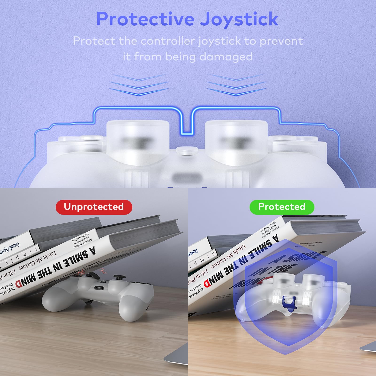 Tiiletzote Étui de protection pour manette de PS4, pour manette sans fil Playstation 4 DualShock 4, étui de transport pour manette PS4, accessoires de protection anti-poussière (blanc)