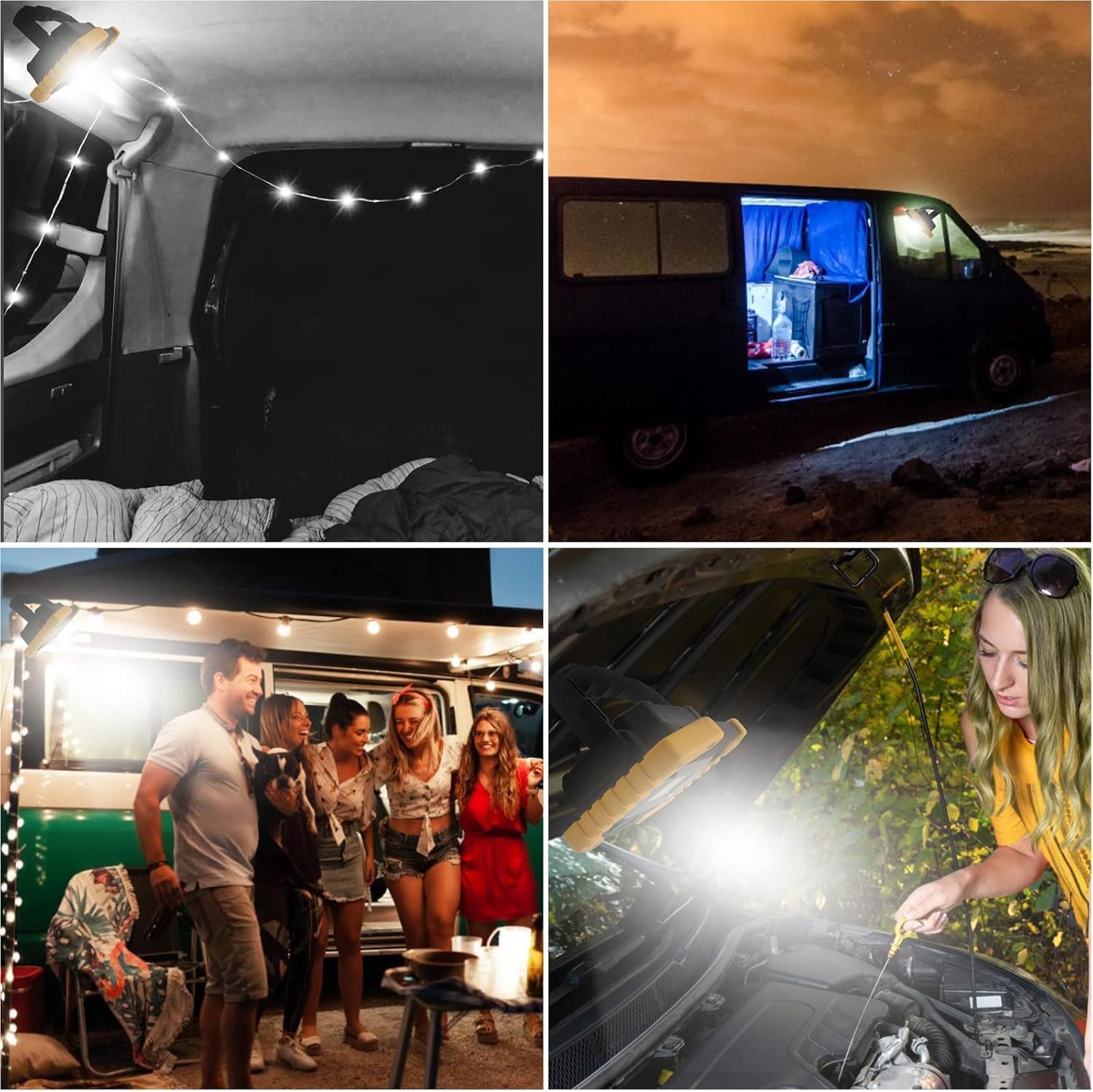 OTYTY LED Work Light Rechargeable, 30W 1500LM Battery Powered Portable Flood Lights with Magnetic Base, 4200mAh Battery for Camping Outdoor Car Repairs Job Site Lighting 2 Pack - Image 6