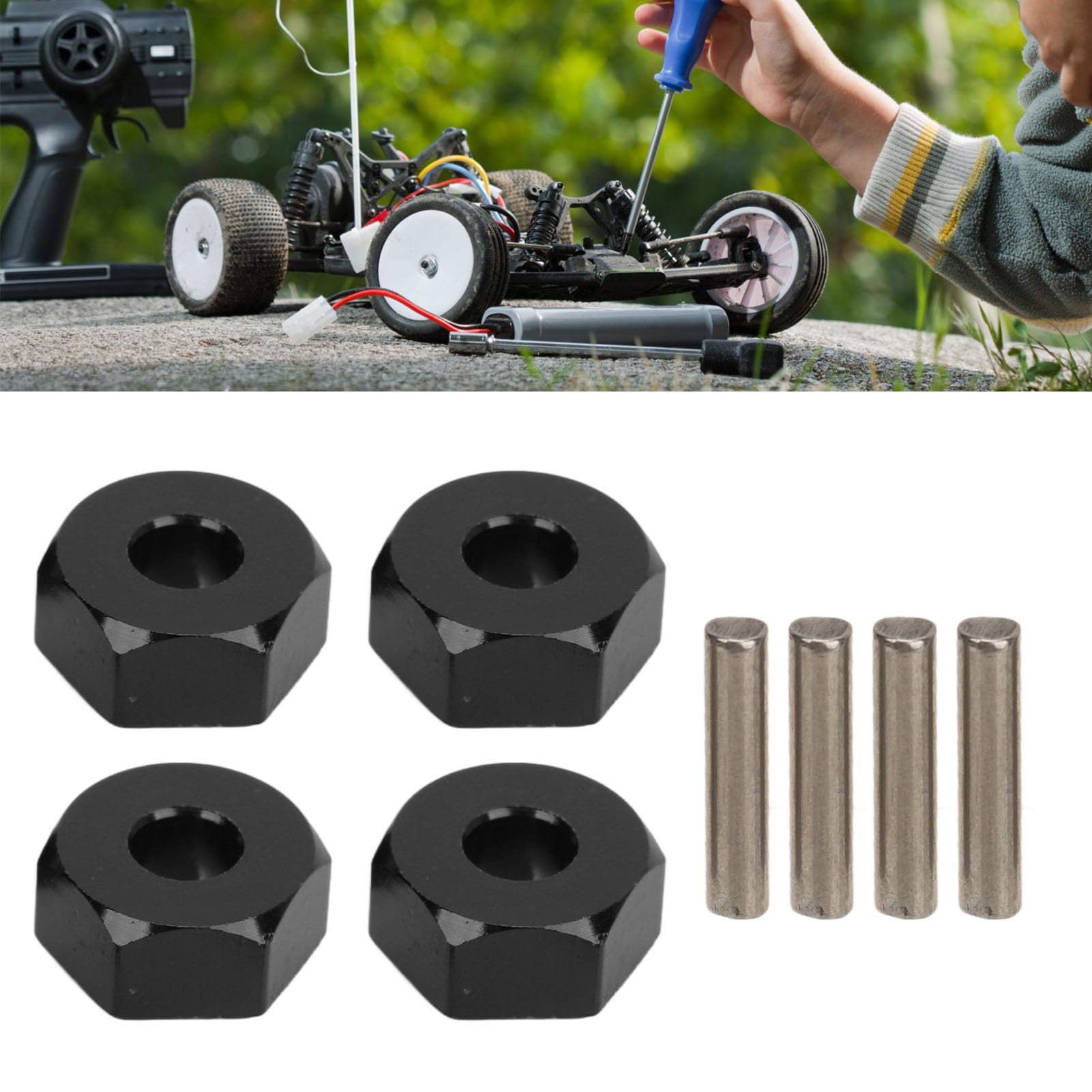 Adaptateur Hexagonale 12 Mm Pour Voiture RC – Support De Moyeu En Alliage, Fixation Renforcée, Compatible MJX Et Autres