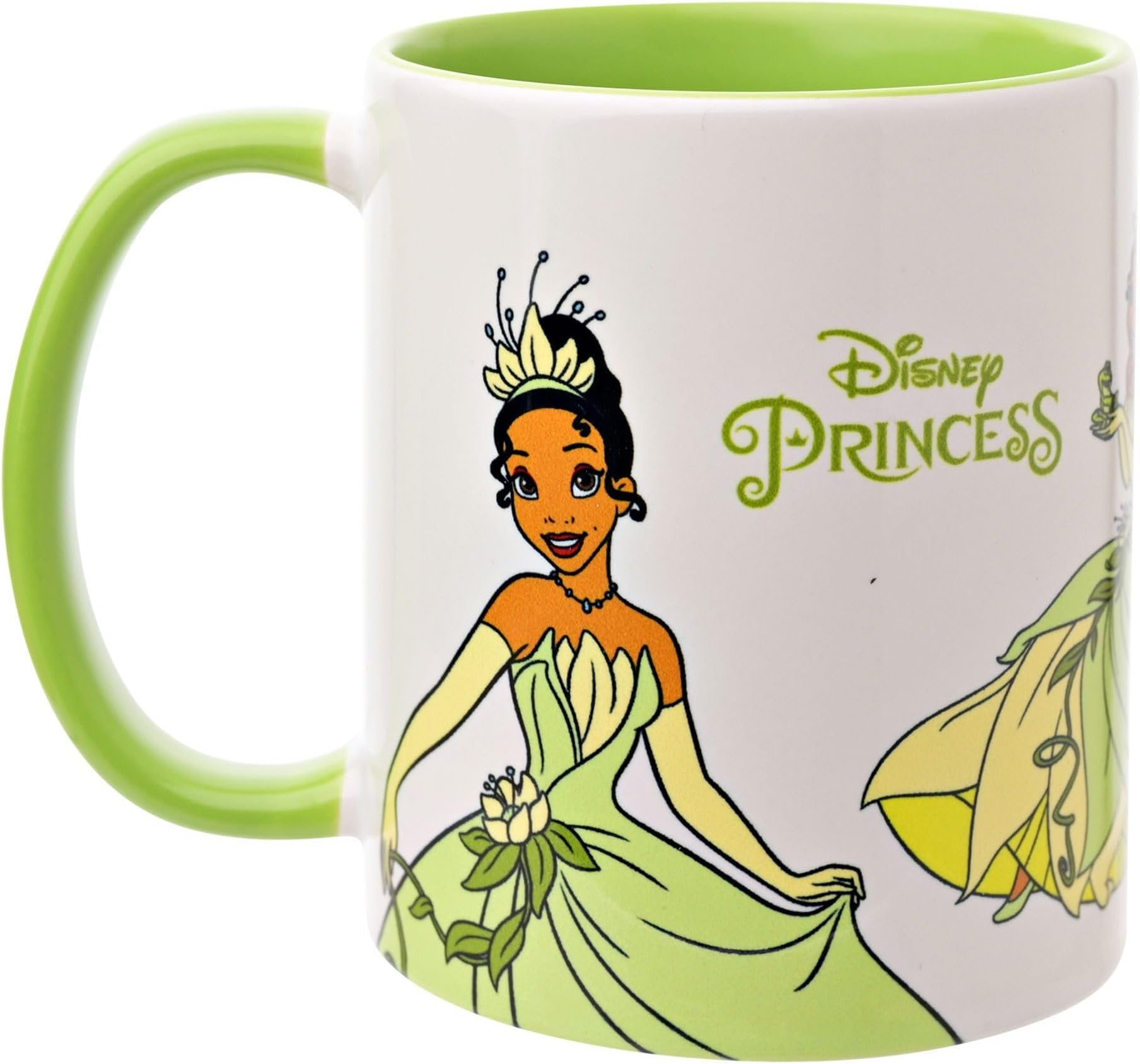 Disney The Princess and The Frog - Tiana Mug - Green/White Glazed Stoneware Icons & Villains Drinking Cup - Officially Licensed Disney Merchendise (325ml / 11.4oz).
