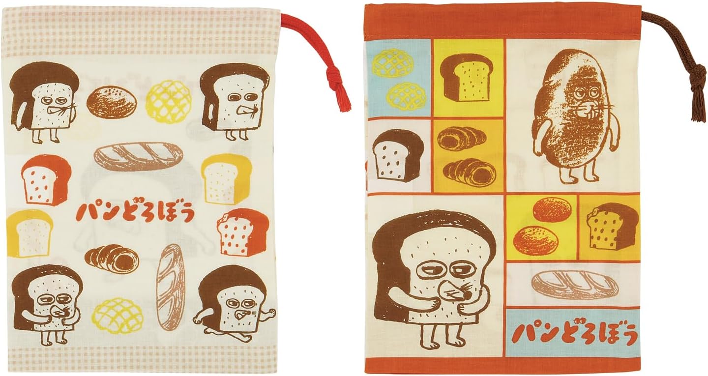 Skater KB63W-A Children's Lunch Box, Cup Bag, 2 Piece Set, 5.9 x 7.9 inches (15 x 20 cm), Drawstring Lunch Bag, Made in Japan