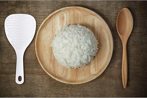 Miniatura 7 de Boao 6 palas de arroz, 7.5 pulgadas, cuchara de arroz antiadherente de plástico, espátula de servidor de papas para cocina, restaurante, utensilios