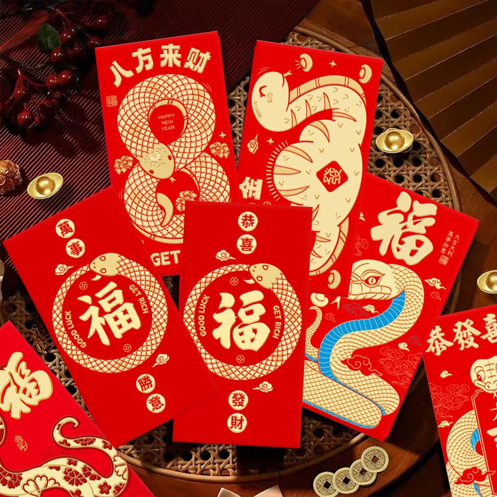 Pièce Porte-Bonheur Année Du Serpent 2025 – Avec Enveloppe Rouge – Collection Décorative – Cadeau Chance Et Prospérité