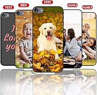 Vista 2 de Funda de teléfono con foto personalizada para iPod Touch 5, 6, 7, texto, logotipo, nombre, delgada, suave, cubierta negra, regalo único de nicho