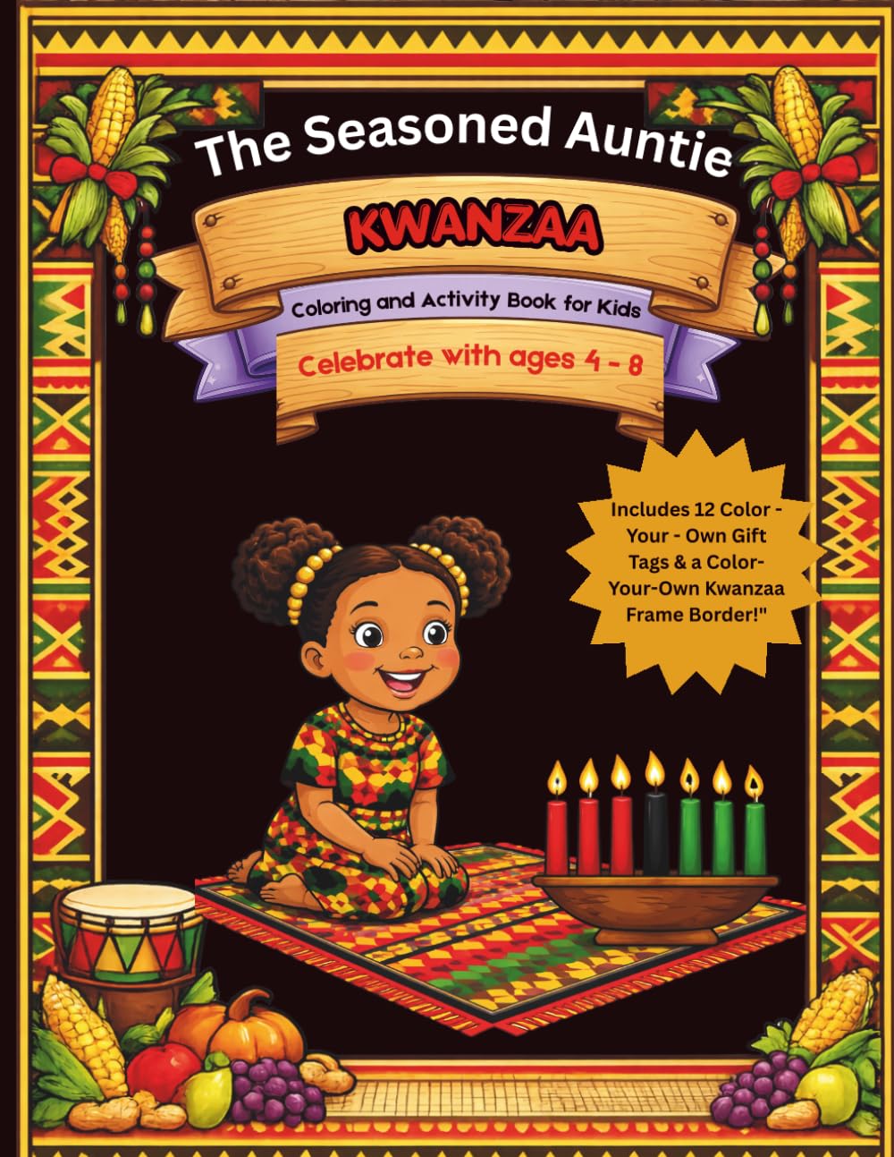 KWANZAA Coloring and Activity Book: for Kids Age 4- 8