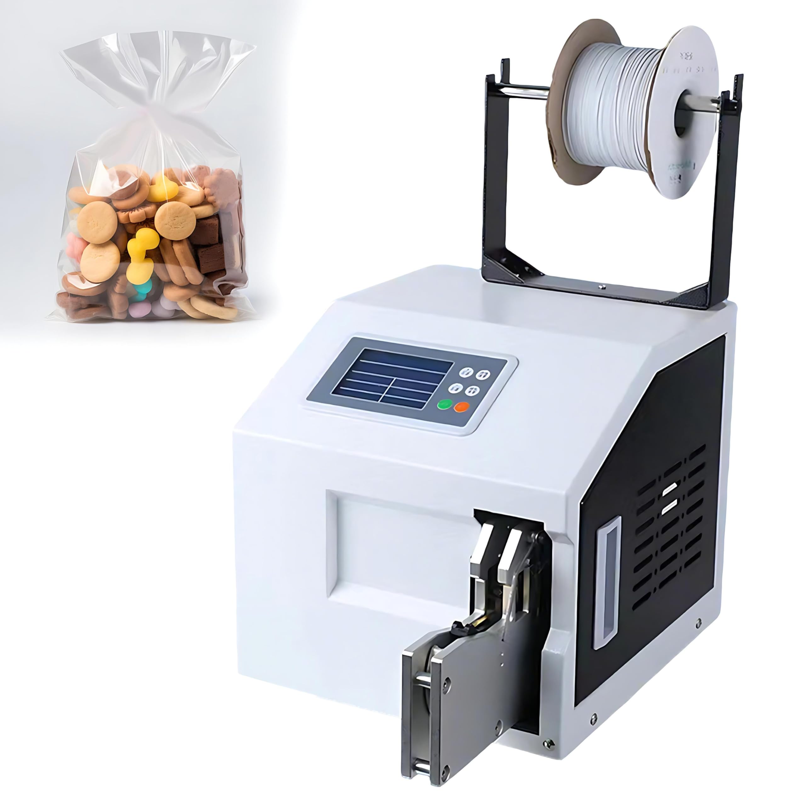 QIUNAOZI Automatic Wire Tying and Bundling Machine, Sealing Machine Automatic Twist Tie Bundle, Sensor Binding, for Food, with LCD Screen, Crafts,Stationery WireTyingMachine