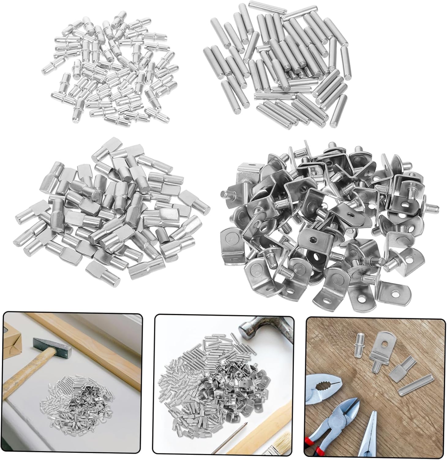 Zerodeko 200pcs Shelf Pegs Support Brackets for Cabinets Bookcases Includes Reliable Shelf Pins for Organized Storage
