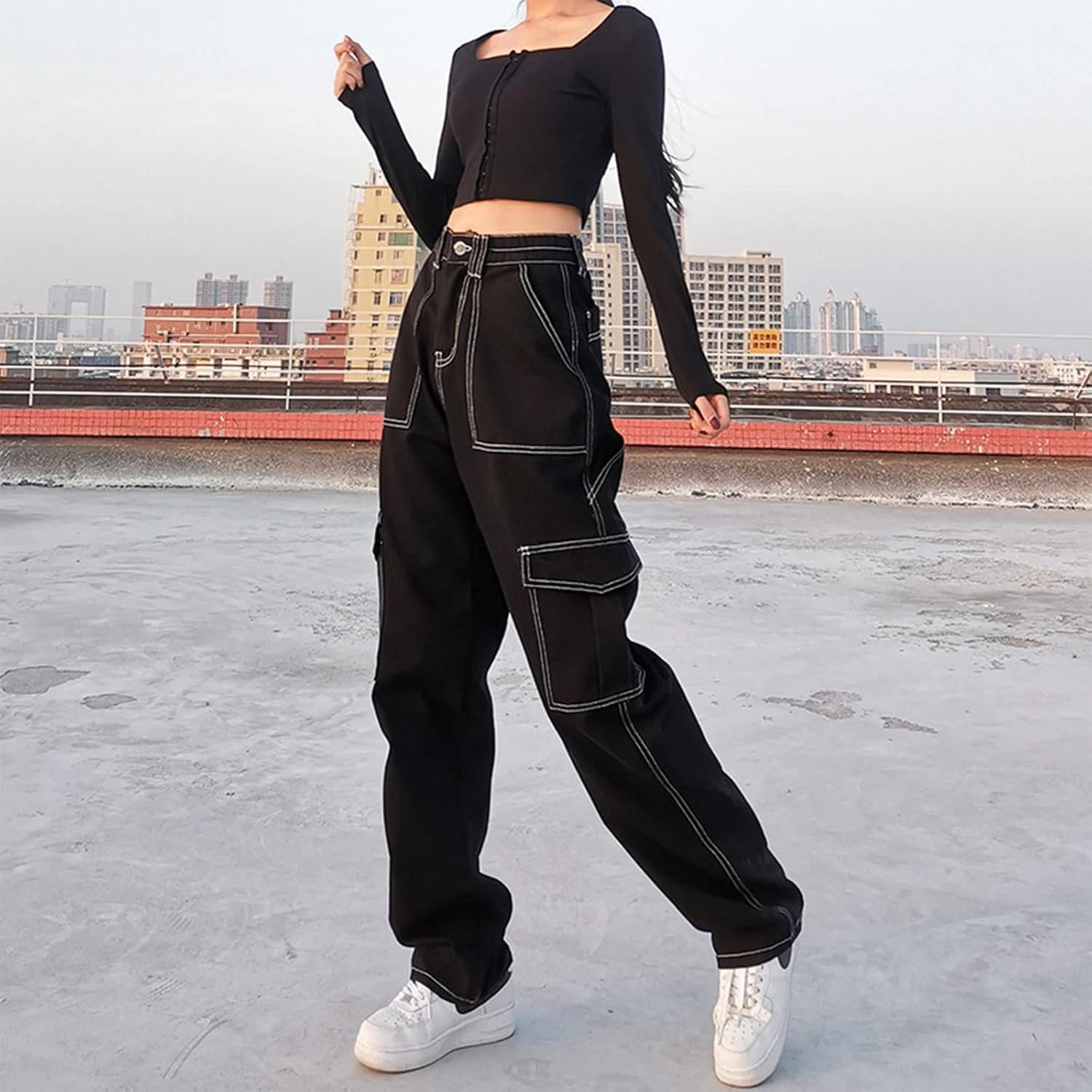 Women High Waisted Baggy Jeans Vintage 