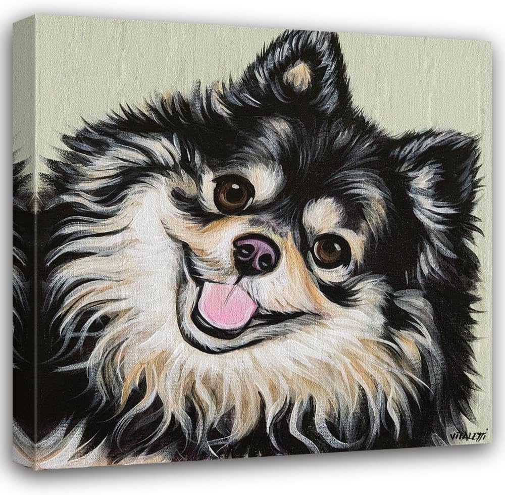 ArtDirect Black and Tan Pomeranian Custom Framed Art Print Giclee Print or Canvas Options with Various Sizes and Customization by Vitaletti, Carolee