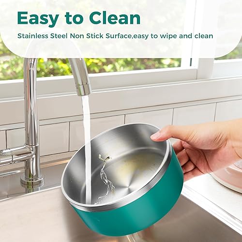 Miniatura 4 de LIHONG Cuencos para perros, cuencos de acero inoxidable para perros pequeños y medianos, tazón de agua para comida de perro, antideslizante (40