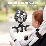 AMACOOL Battery Operated Stroller Fan Flexible Tripod Clip On Fan with 3 Speeds and Rotatable Handheld Personal Fans for Car Seat Crib Bike Treadmill
