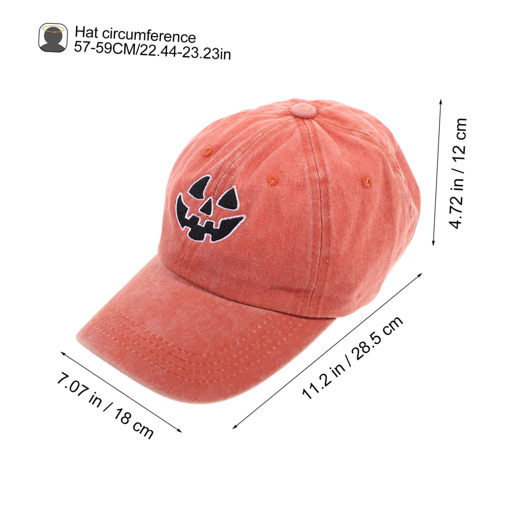 Ipetboom 4piezas Gorra De Béisbol Bordada De Halloween y Lavable Sombrero De Protección Solar para Hombres y Mujeres Naranja