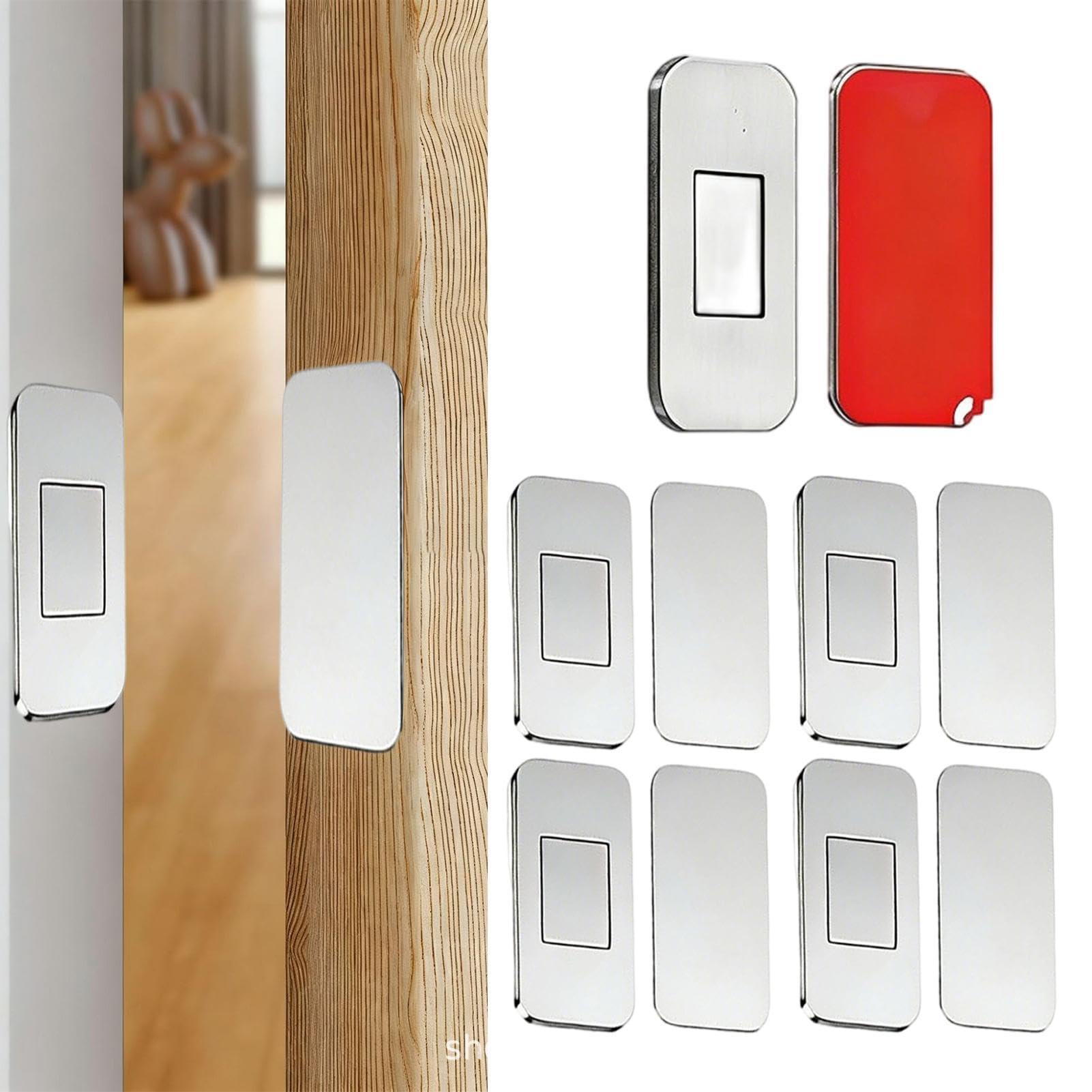 Cierre Magnético Para Puerta De Armario 5 Piezas Retén Adhesivo Ultrafino | Cierres de acero inoxidable para gabinetes para cocina, baños, armarios, ropero y muebles y otros más adicional