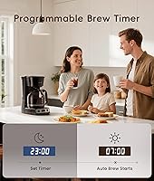 Vista 4 de ecozy Brezzano DuoSet - Cafetera programable de 12 tazas con molinillo de café eléctrico, cafetera de goteo con función de pausa y vertido, apagado