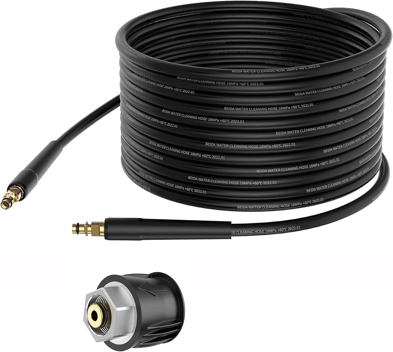 StoneBanks 10M Hochdruckschlauch für Kärcher K2 K3 K4 K5 K6 K7 mit Quick Connect Hochdruckreiniger Schlauch Verlängerungsschlauch Ersatzschlauch, und M22 Anschlüsse Adapterstück