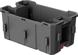 Interlocking Storage Crates Black, Stackable Plastic Organizer Bins with...