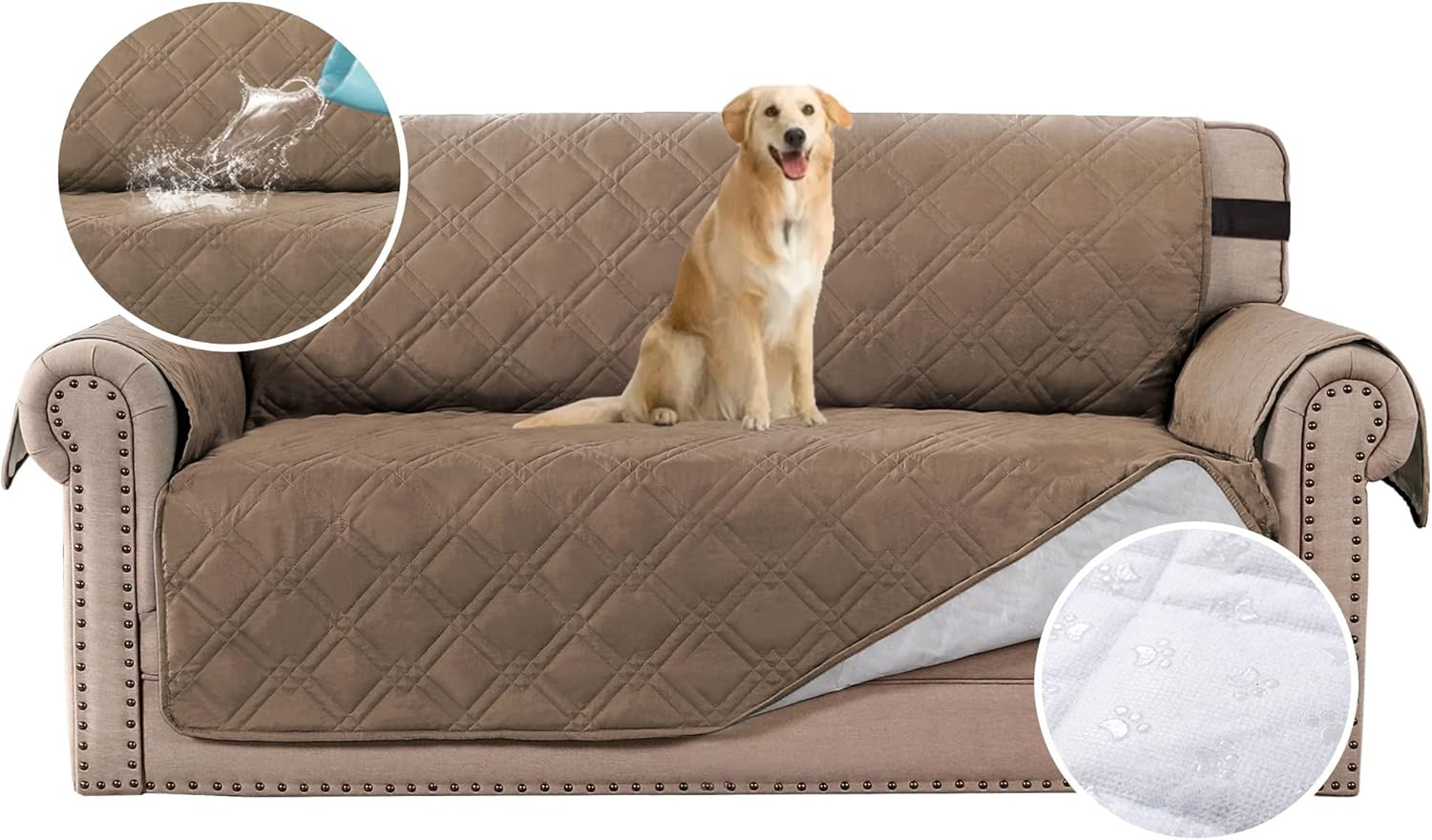 BellaHills 100 Waterproof Loveseat Covers Couch Covers for Dogs/Pets