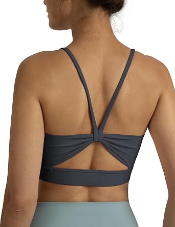 Colorfulkoala Womens Dreamlux Bowknot Strappy Sports Bras Light Impact Workout Yoga Tops
