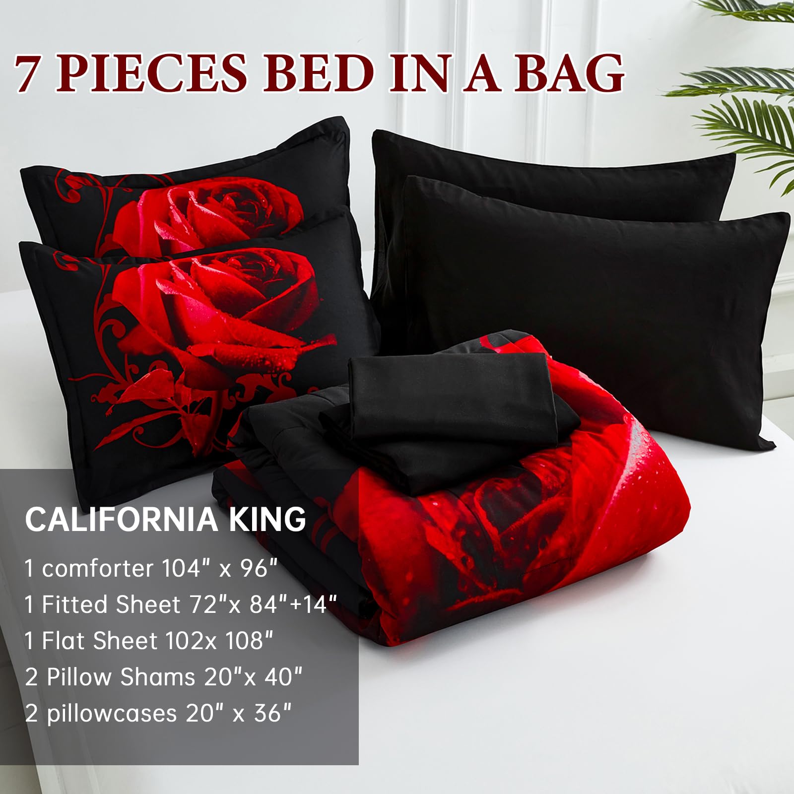 WONGS BEDDING Rose Schmusetuch Set Cal King