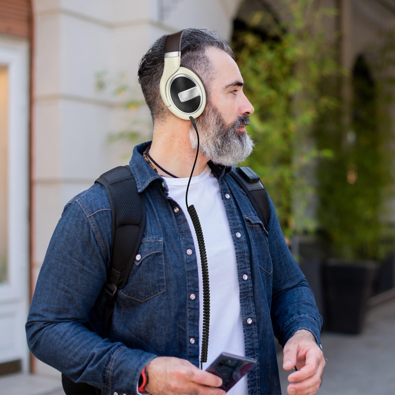Cavo audio compatibile con cuffie Sennheiser HD599SE, HD599, HD598, HD598SE, HD560S, HD598SR, HD400PRO, HD579, HD569, cavo stereo di ricambio da 2,5 mm a 3,5 mm, con adattatore da 6,35 mm (1,5-3 m)
