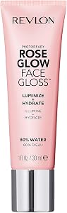 Revlon Face Primer, PhotoReady Face Gloss Rose Glow, Face Makeup for All Skin Types, Hydrates, Illuminates & Moisturizes, Infused with Glycerin & Olive Oil Extract, 80% Water, 1 Fl Oz/ 30ml