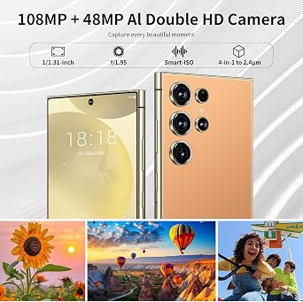 C24 Ultra Unlocked Phone, 8GB+256GB Large Storage Smart Phone,