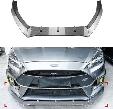 Front Lip Compatible with Focus RS MK3 2015-2018, Carbon Fiber Pattern Front Bumper Lip HDirect