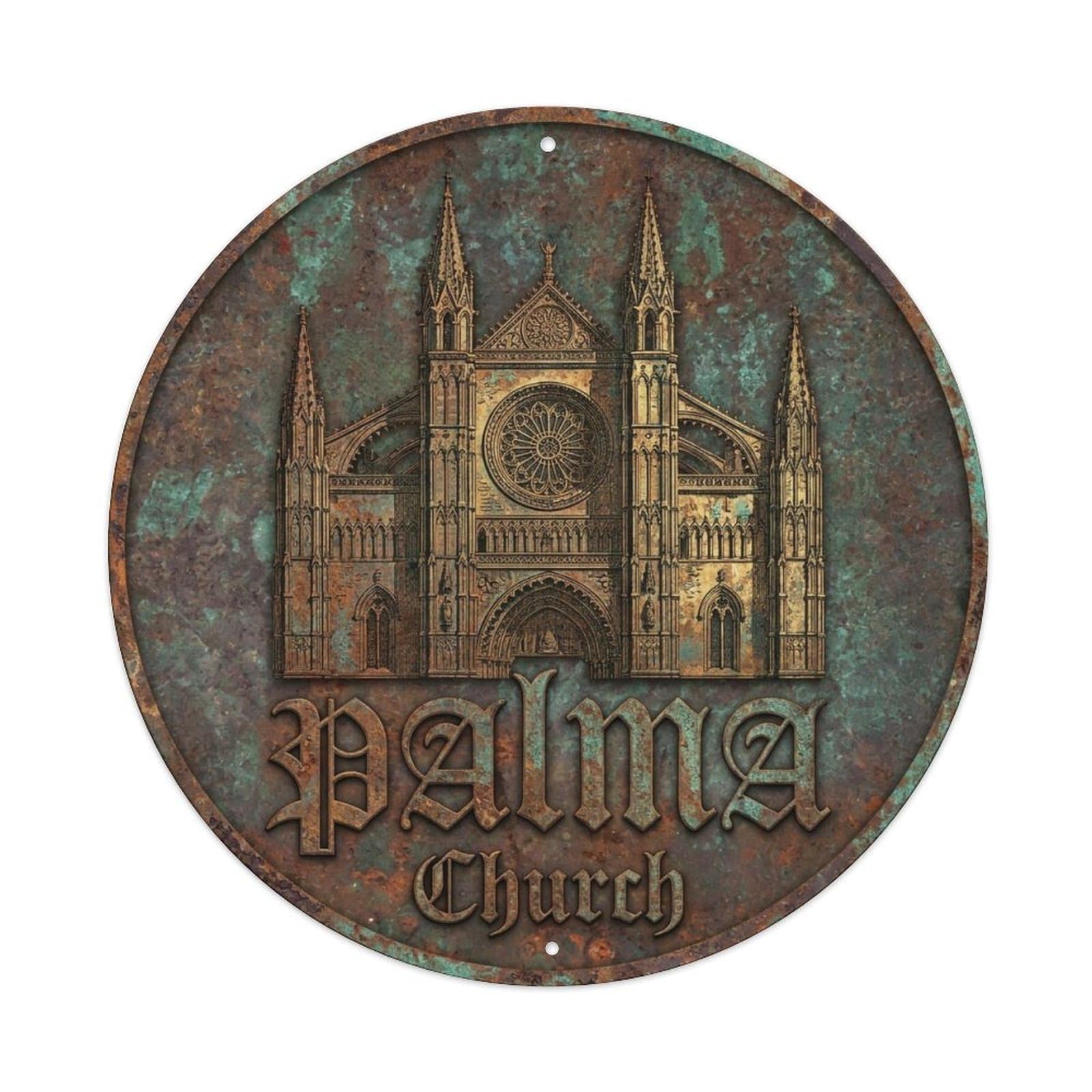 Vintage Travel Palma Spain Cathedral Metal Tin Sign