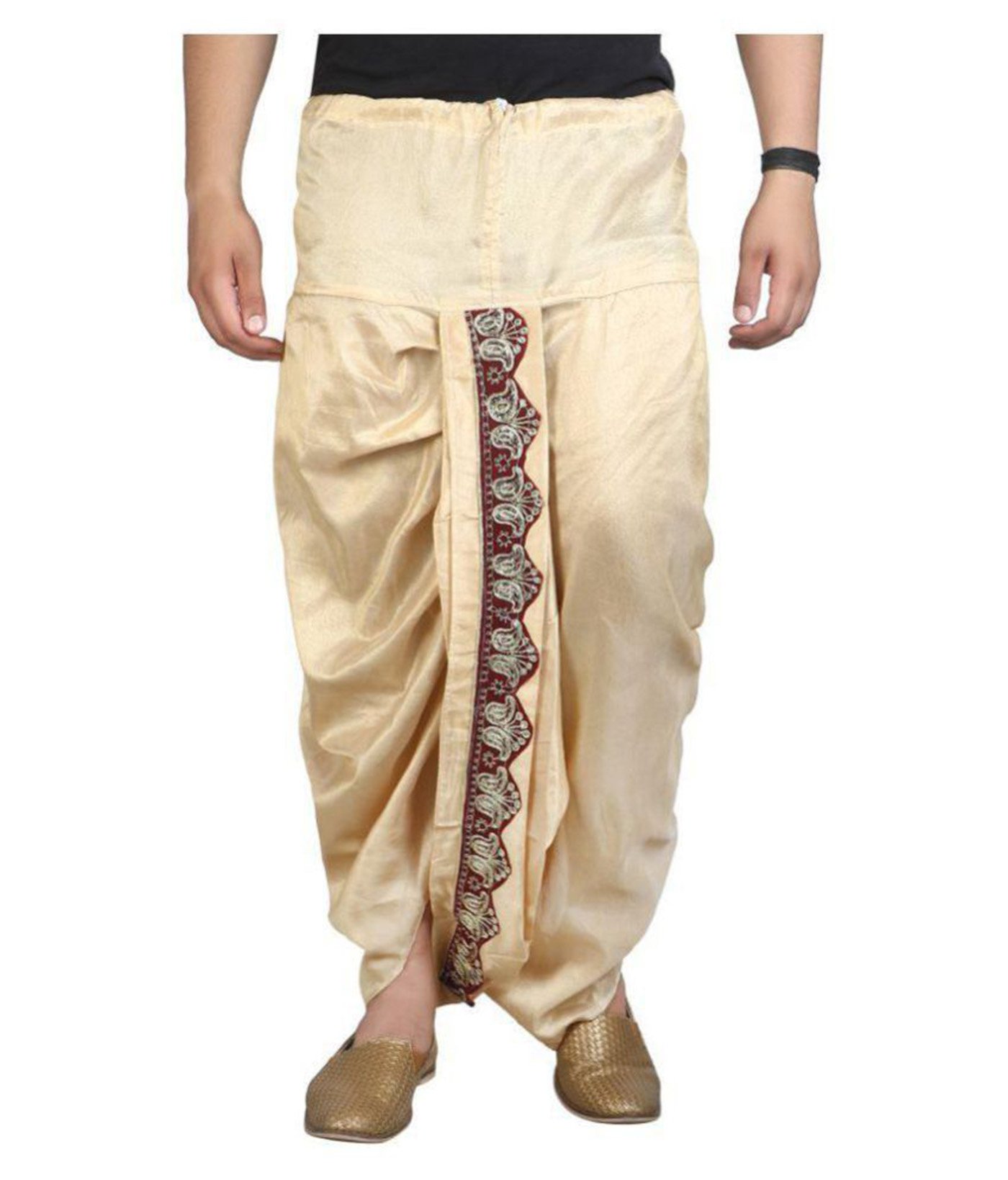 GN hubBeige Silk Dhoti for Men