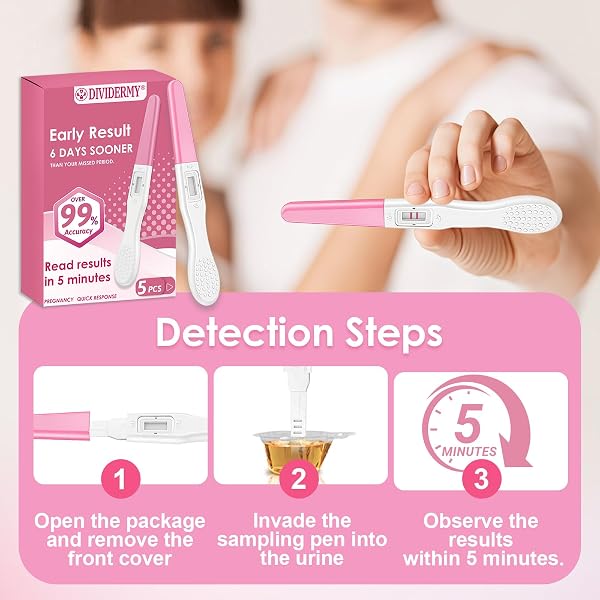 5 X Test Di Gravidanza, Prova Di Gravidanza Precoce, Pregnancy Test, Rilevamento Rapido In 3 Minuti, Risultato Rapido E Preciso, Facile Da Usare, Confezionate Singolarmente - 4