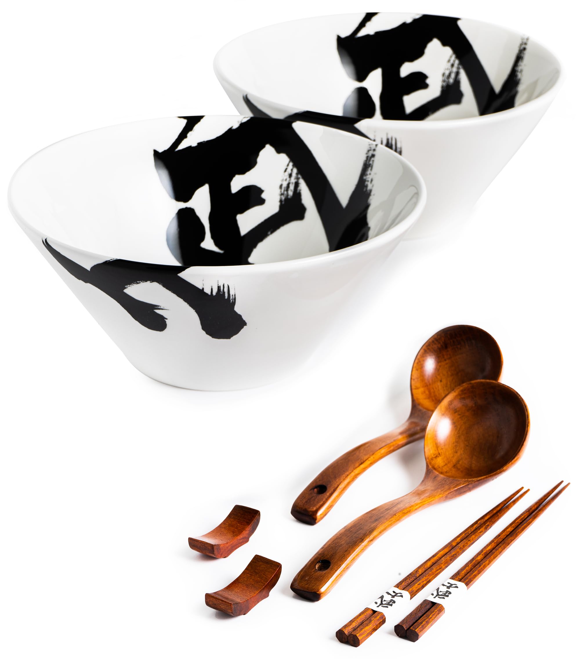 BICETTO Japanese Ceramic Ramen Bowl Set