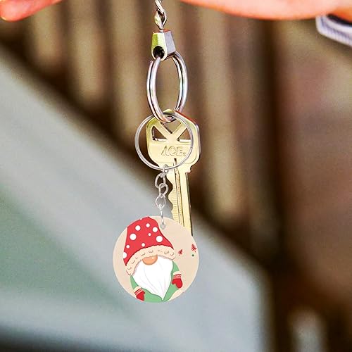 Miniatura 8 de DECHOUS Juego de llaveros redondos de madera en blanco 100 juegos de discos sin acabar círculos de madera con llaveros llavero de madera