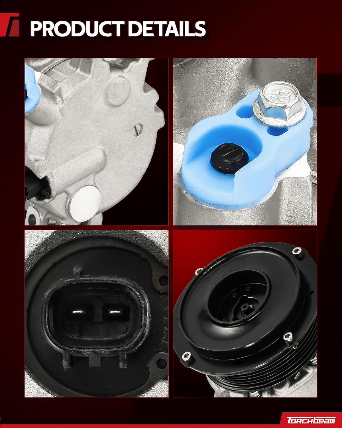 Torchbeam AC Compressor with Clutch Fit for Toyota Camry 2007-2009 2.4L, for RAV4 2006-2008 2.4L, OE: 98386, 0610255