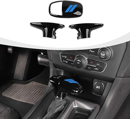 Miniatura 8 de Cubierta de la perilla de la palanca de cambios, protector de manija, accesorios interiores compatibles con Dodge Challenger Charger 2015-2023 y