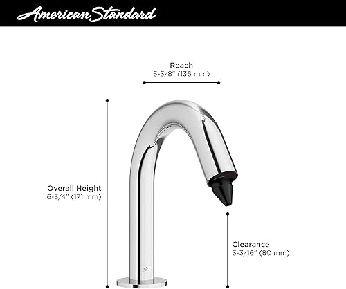 Miniatura 3 de American Standard 7770100.002 Dispensador de jabón de espuma sin contacto, funciona con pilas, cromo pulido