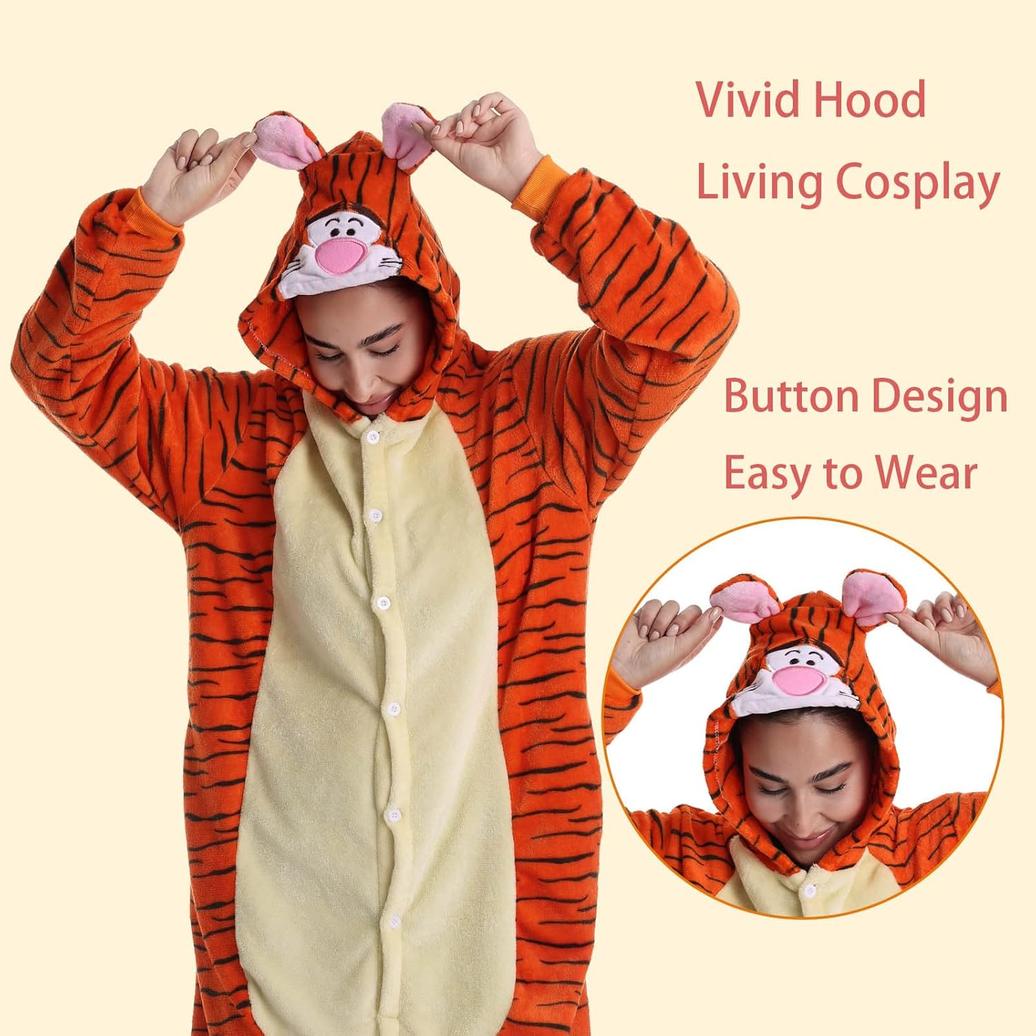 Adult Onesie Pajamas Flannel One Piece Cosplay Costume for Halloween Animal Unisex Sleepwear Homewear - Image 4