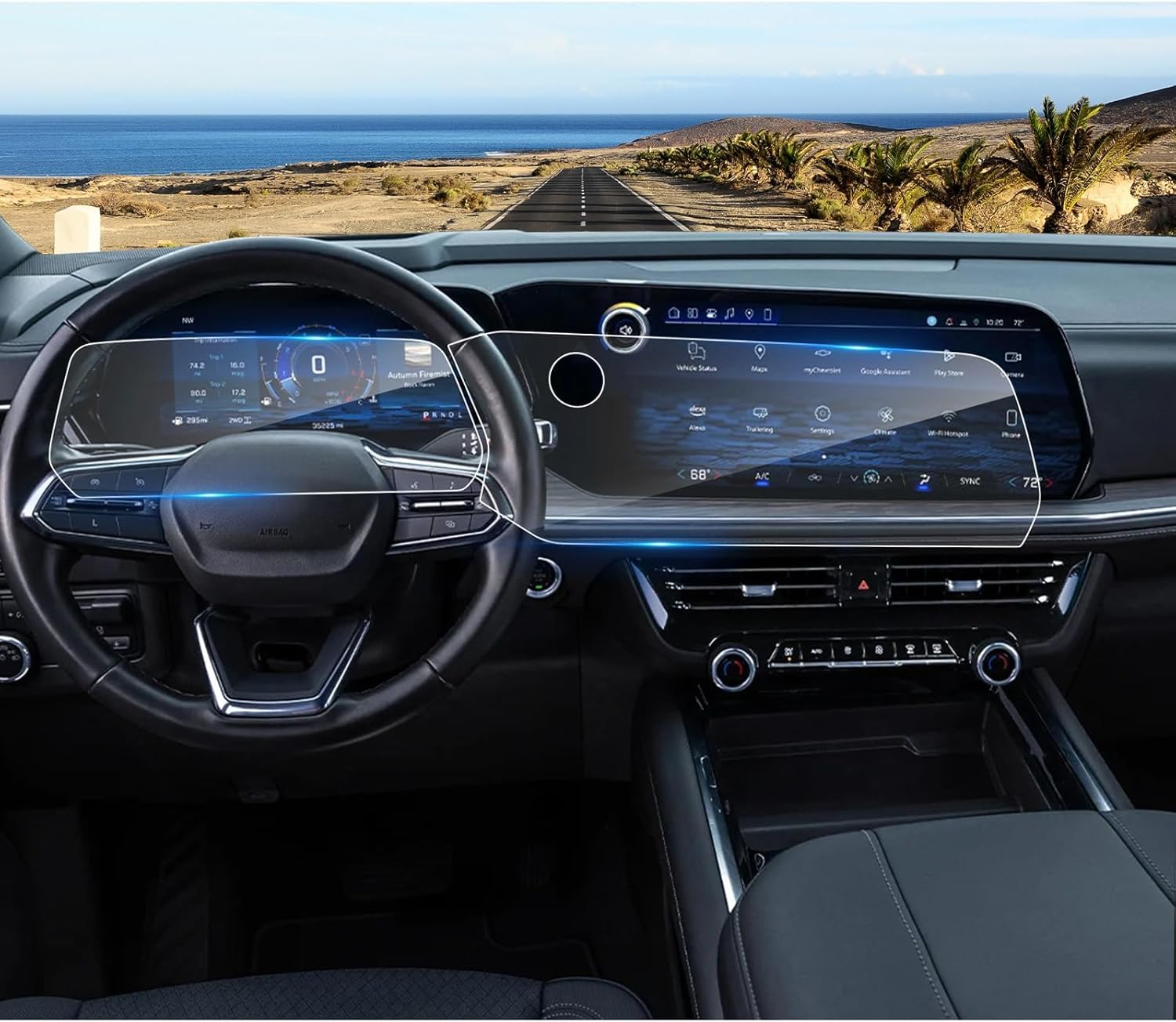 (2Pack) Coleya 2025 2026 Suburban Screen Protector for Chevy Suburban (17.7In Navi+11In Dash)(LS/LT/RST/Z71/Premier/High Country), 9H Tempered Glass 2026 2025 Chevy Suburban Accessories HD Transparent