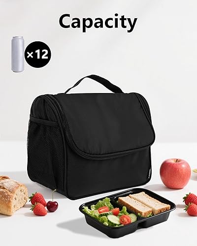 Miniatura 3 de Lonchera para mujeres y hombres, lindas bolsas de almuerzo reutilizables con aislamiento, 12 latas, gran capacidad, reutilizable, aislada, hielera