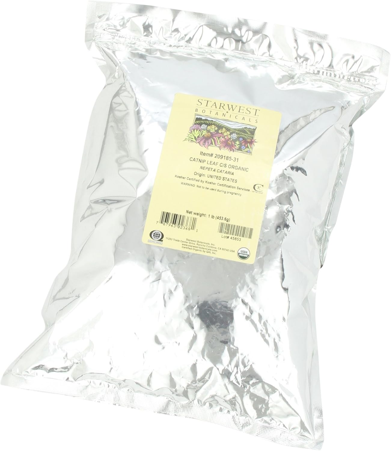 Starwest Botanicals Organic Catnip Leaf & Flower, 1-pound Bag