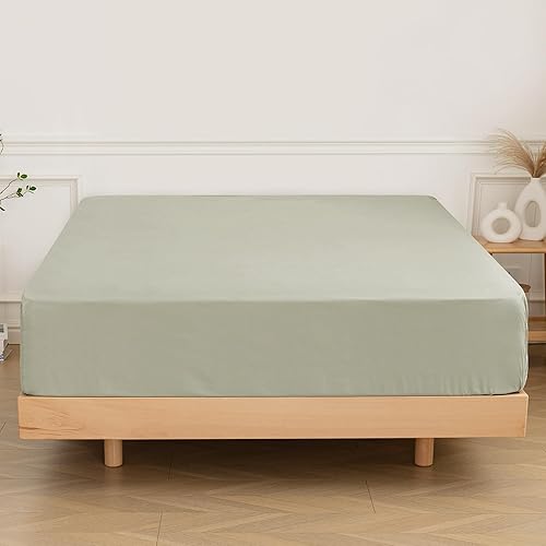 Miniatura 22 de Sábana bajera ajustable individual solamente – Microfibra premium 1800 súper suave y acogedora, resistente a arrugas, decoloración y encogimiento
