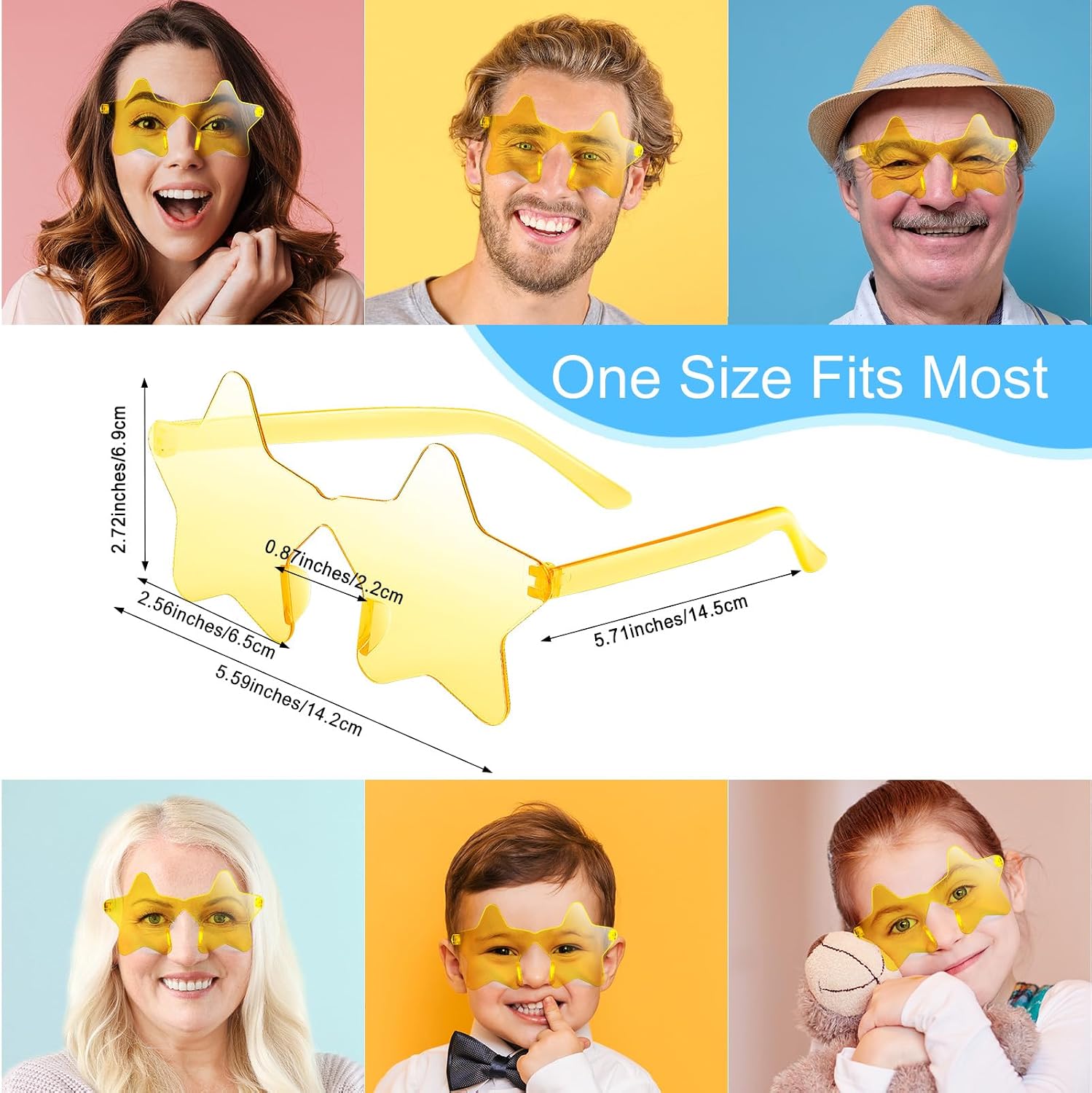 Morcheiong 10/20/30/40 Pack Star Sunglasses Colorful Rimless Sunglasses, Cool Pool Wedding Party Favor Pentagram Glasses image 2
