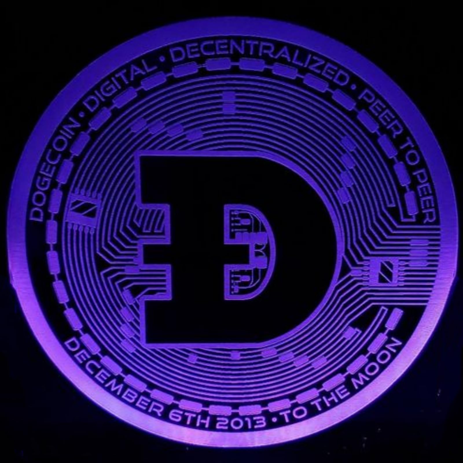 Dogecoin LED 3D grawerowany neonowy znak, regulowana jasność, do salonu, baru, na imprezę, do salonu, klubu, spotkań, pokoju gier, jaskinia człowieka, sztuka, dekoracja ścienna