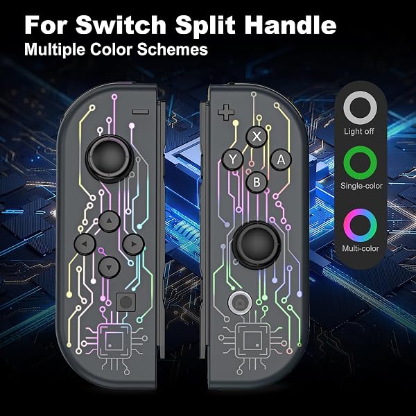 LungDongQuest Switch Joypad Replacement Controller, Switch Controller Compatible with Switch/OLED/Lite- Switch Handheld Controller with 7-Colors Light - 2