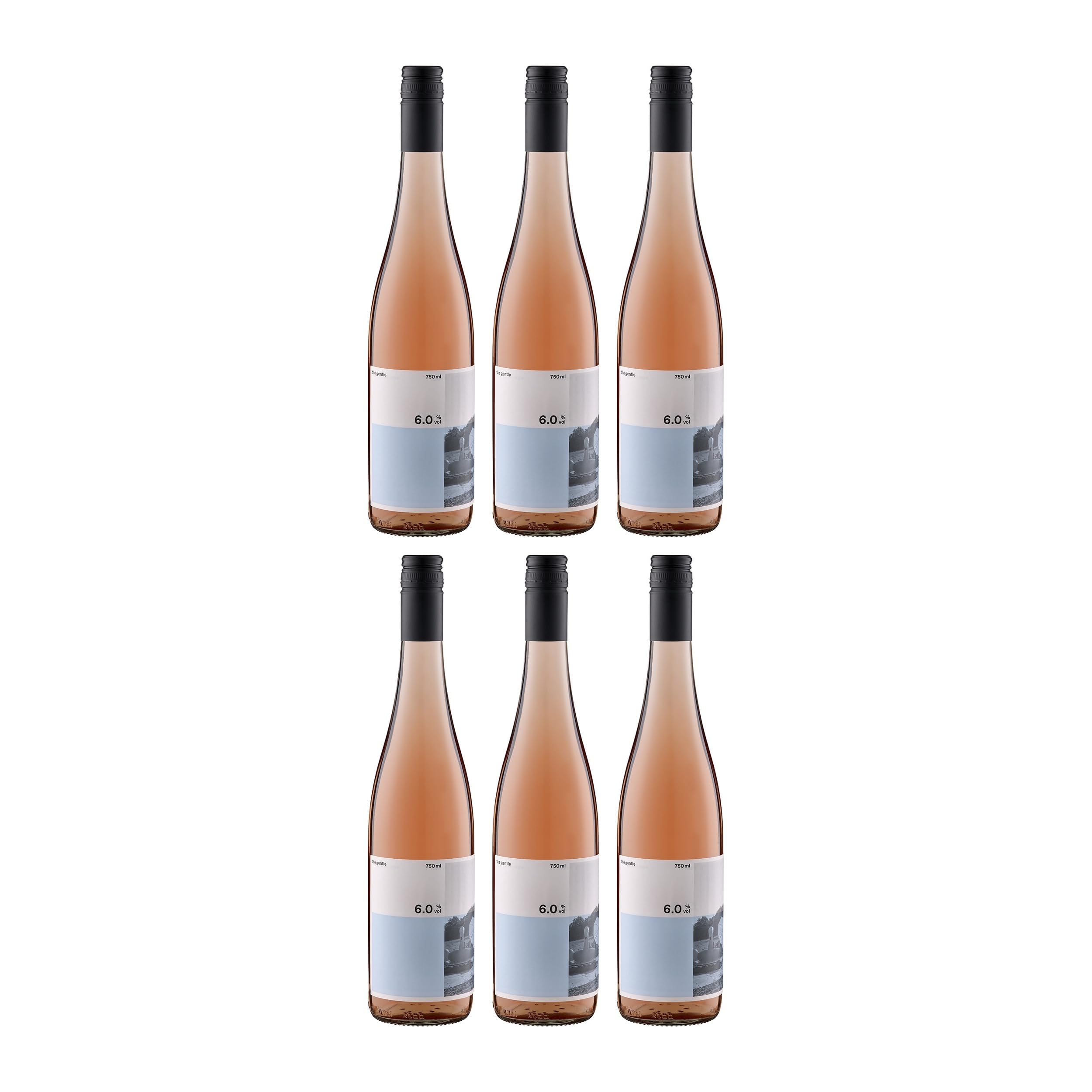 The gentle wine Pink Roséwein Rosé halbtrocken Deutschland inkl. FeinWert E-Book (6 x 0.75 l)