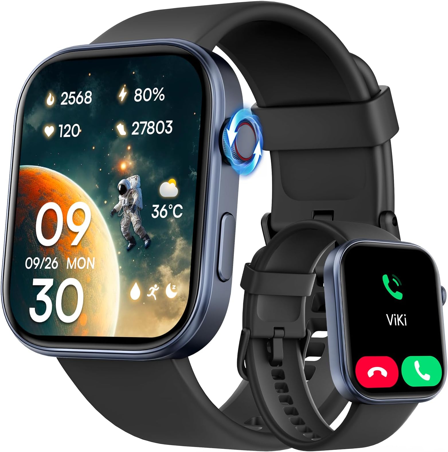Tensky Smart Watch for Men/Women-1.99" AMOLED Fitness Tracker with Bluetooth Calls & AI Voice, 24/7 Health Monitoring, 100 Sport Modes, 3ATM Waterproof, 12 Days Battery Life for iOS & Android