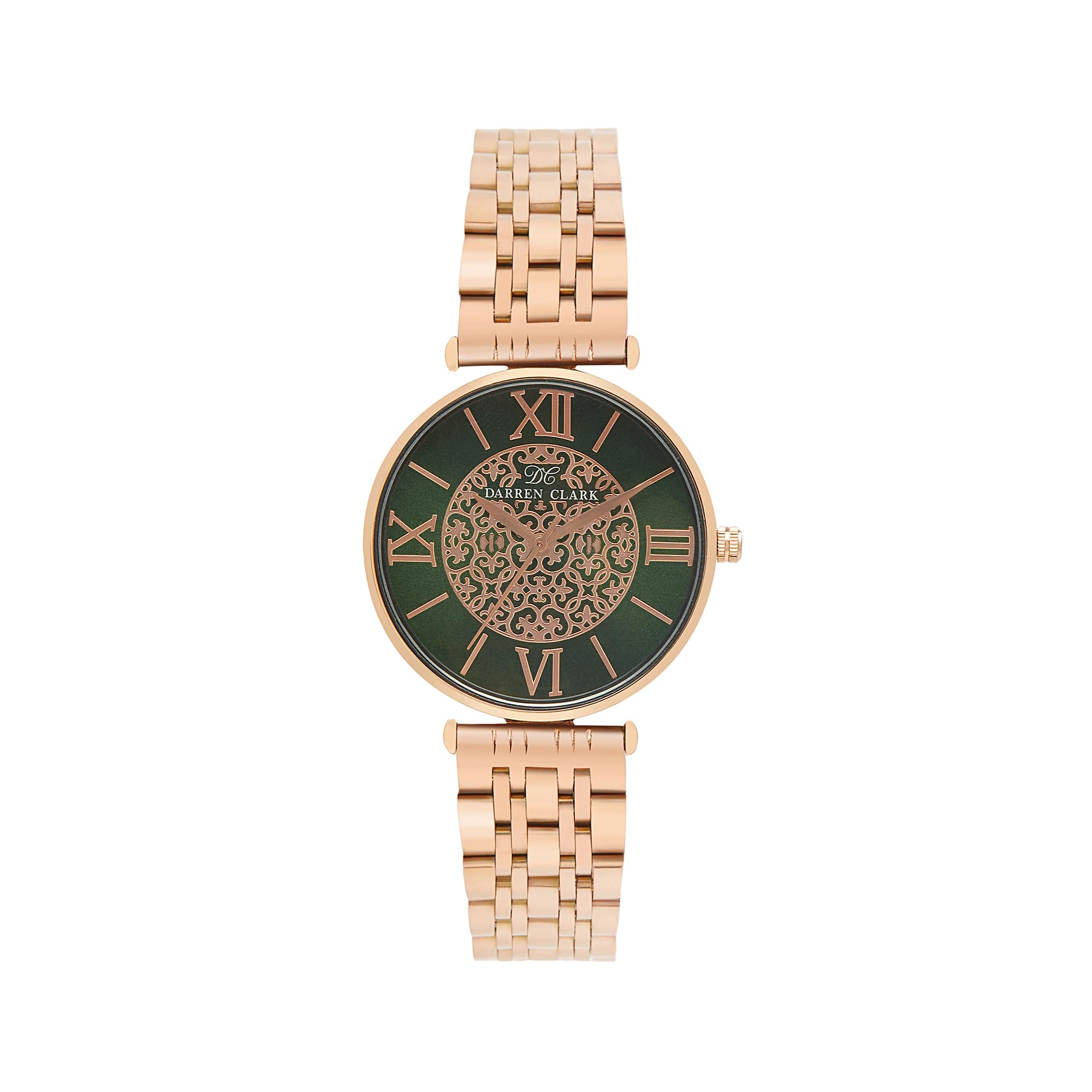 Darren ClarkAnalog Green Dial Metal Straps Japness Quartz Premium Watch for Women 2002C-M0314
