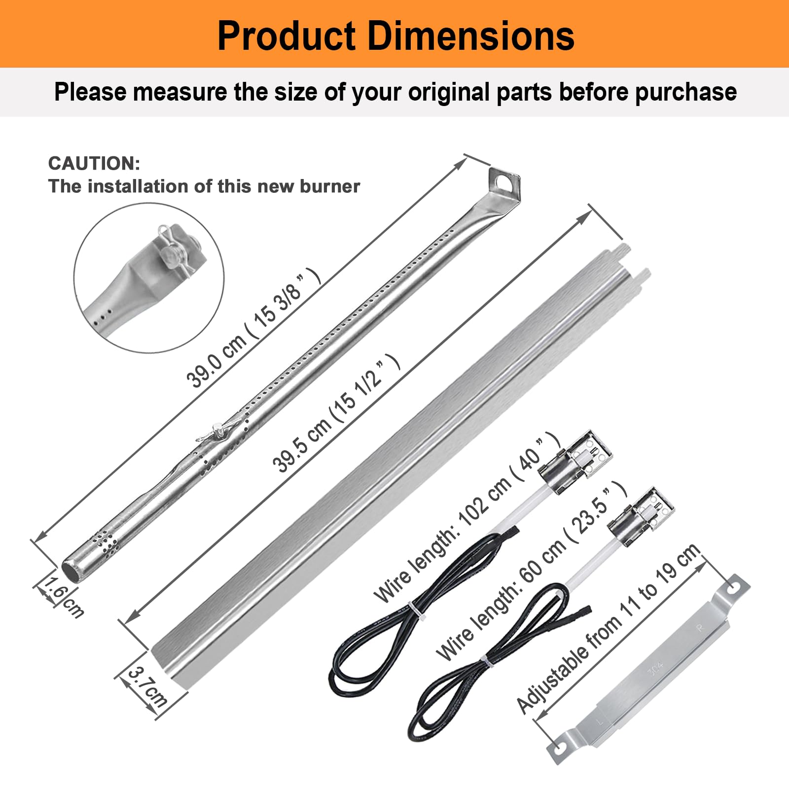 Kit bruciatore grill per griglie Charbroil convettivo o infrarosso 5 e 4 bruciatori 463448021 463451022 463465022; ricambi griglia Charbroil; parte griglia Charbroil; Bruciatore per griglia