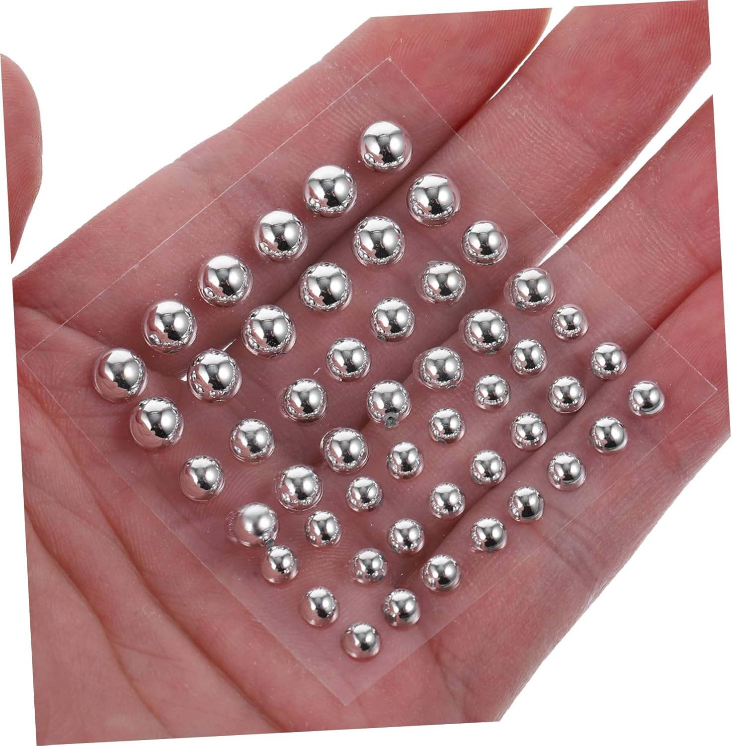 HOMSFOU 4sets Pearl Stickers for Hair Face Nail Crafts DIY Decorations Flat Pearl Beads Embellishments 10sheets*4